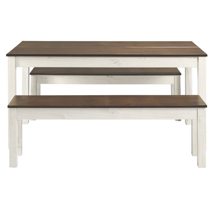 Wood Bench White Distressed | Furniture Dash - On Sale - Overstock